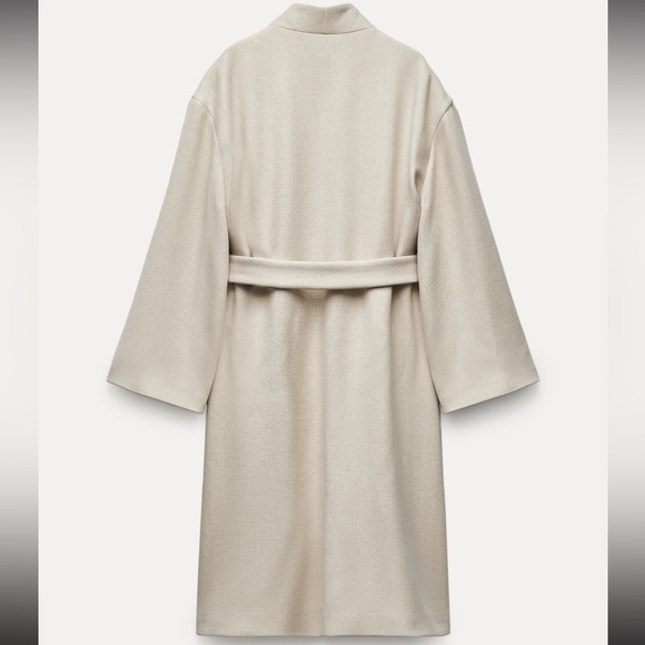 ZARA MINIMALIST COAT WITH MANTECO WOOL - Picture 6 of 9